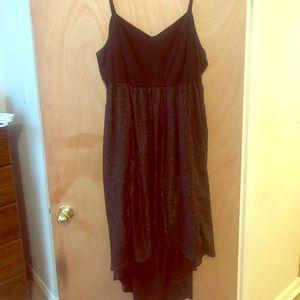 Fancy Black and Shimmery Hi-low dress